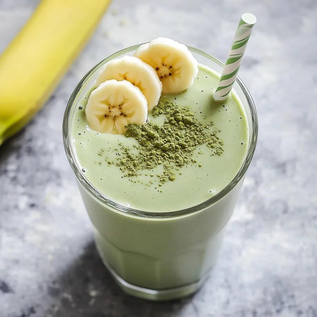 Quick 4-Ingredient Banana Matcha Smoothie for Healthy Energy